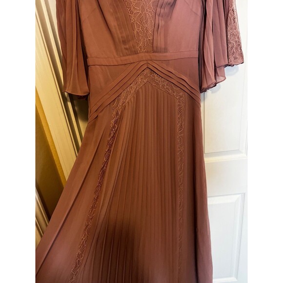 Asos Dress Womens Sz 6 UK 10 Pink Blush Dusty Rose Lace Lined TALL - Picture 13 of 16